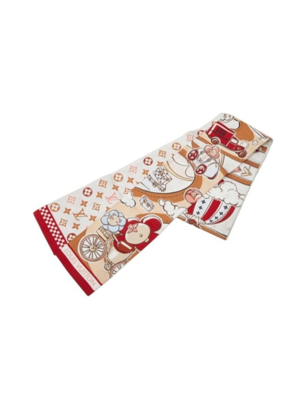 Louis Vuitton Bandeau Speedy Vivienne Scarf Narrow White Multicolor